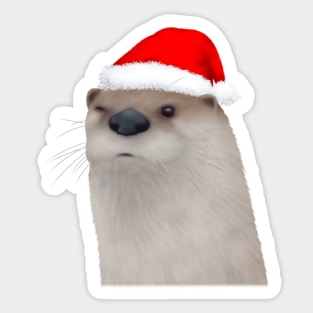 Christmas Otter 2 Sticker